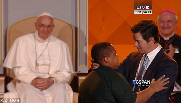 Mark Wahlberg, Bobby Hill, Pope Francis at the World Meeting of Families, Philadelphia