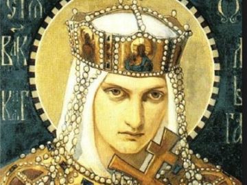 Saint Olha of Kiev with cross