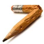 Broken pencil with chew marks