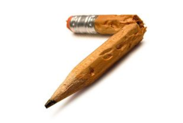 Broken chewed pencil - When the Homeschooling Husband Helps Teach - Nicht!